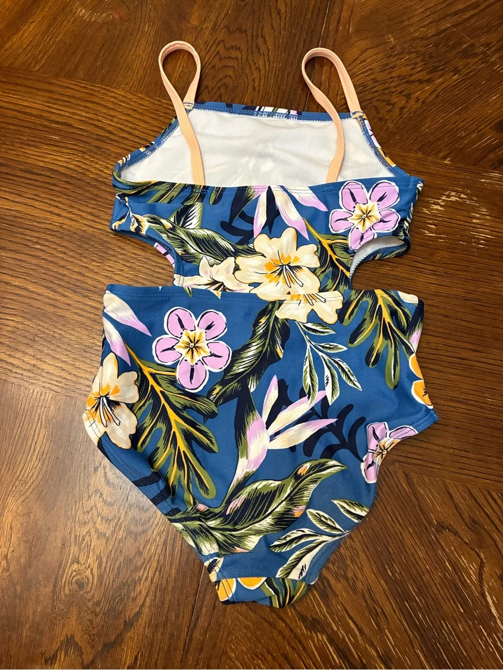 OshKosh B'gosh Blue Floral Cutout One-Piece Swimsuit